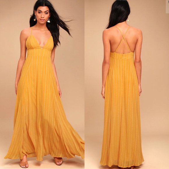Lulus Dresses & Skirts - Lulus Yellow Elevate Embroidered Maxi Dress